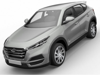 Hyundai Tucson  SUV 3D Model  Low-poly 3D model