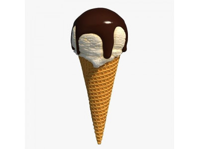 Ice Cream Cone With Toppings v3 3D model