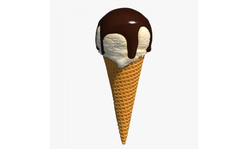 Ice Cream Cone With Toppings v3 3D model