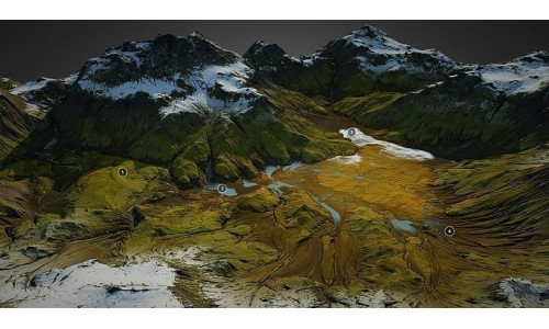 Iceland landscape - World Machine Low-poly 3D model