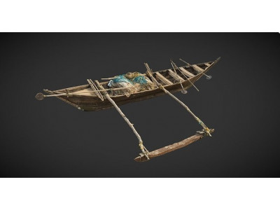 Indian Fishing Boat Low-poly 3D model