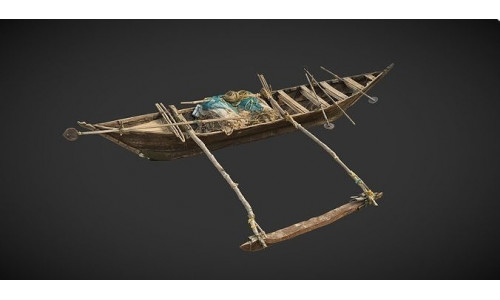 Indian Fishing Boat Low-poly 3D model