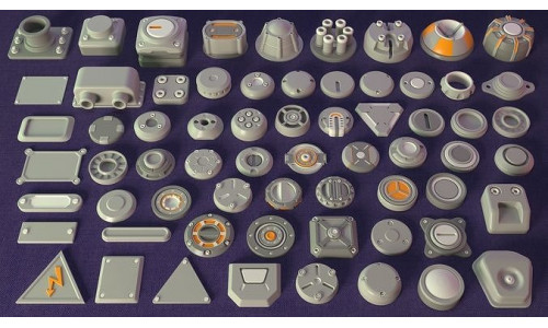Industrial Kitbash-7 - 65 pieces 3D model