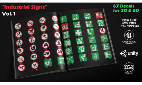 Industrial Signs - Vol1 - 67 decal textures -  Texture
