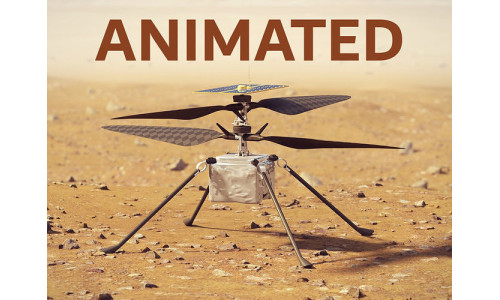 Ingenuity Helicopter takeoff animation 3D model