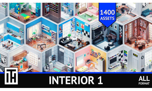 Interior 1 Low-poly 3D model