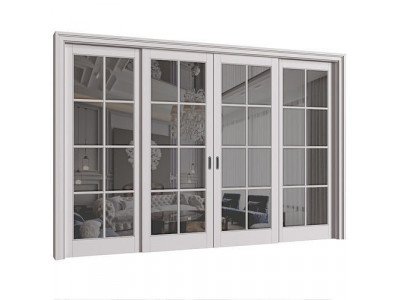 Interior sliding doors in classic style 3D model