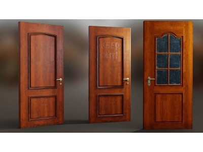 Interior Wooden Doors Set Low-poly 3D model