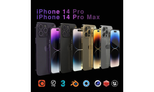 iPhone 14 Pro and iPhone 14 Pro Max 3D model