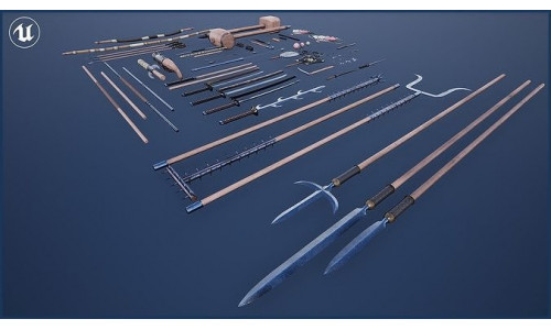 Japanese Weapon Collection 2 Low-poly 3D model