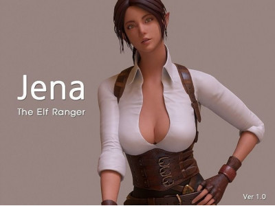 Jena  The Elf Ranger PBR Game Ready VR AR Female Character Low-poly 3D model