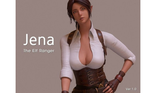 Jena  The Elf Ranger PBR Game Ready VR AR Female Character Low-poly 3D model
