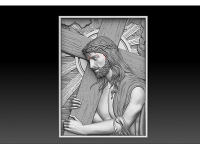 Jesus Carrying The Cross cnc model bas relief 3D print model