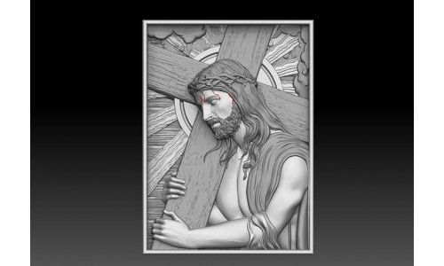 Jesus Carrying The Cross cnc model bas relief 3D print model