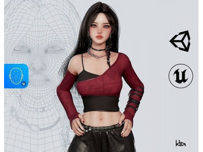 K-POP SERIES Lola - Game Ready Low-poly 3D model
