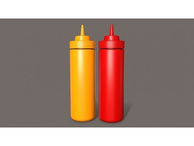 Ketchup Mayonnaise Bottle Low-poly 3D model