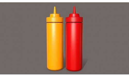 Ketchup Mayonnaise Bottle Low-poly 3D model