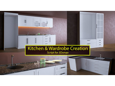Kitchen and Wardrobe Creation 3D model