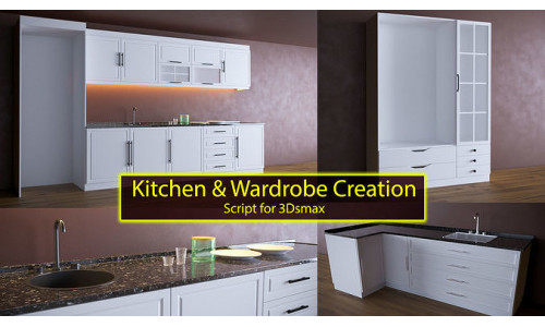 Kitchen and Wardrobe Creation 3D model