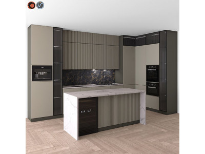 Kitchen Modern 12 - Corner Kitchen 3D model