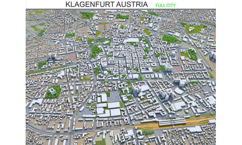 Klagenfurt Austria 30km Low-poly 3D model