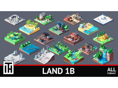 land 1B Low-poly 3D model