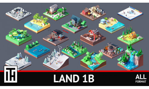 land 1B Low-poly 3D model