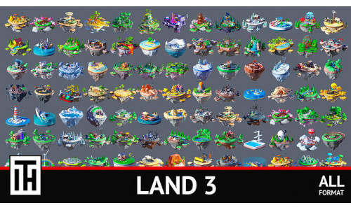 Land 3 Low-poly 3D model