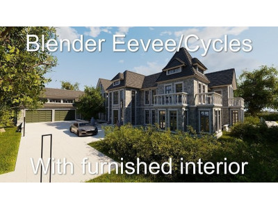 Large Mansion 2021 Blender Eevee and Cycles 1 3D model