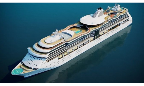 Large Modern Cruiseship Low-poly 3D model