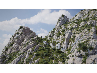Large Mountain 01 Cliff PBR Scan Low-poly 3D model