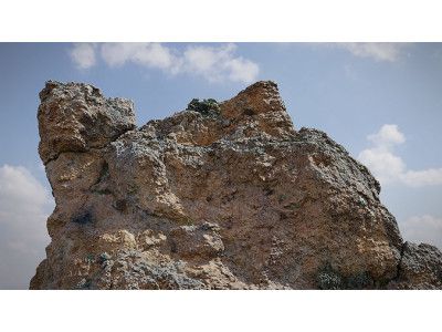 Large Mountain Cliff  Boulder PBR Scan Low-poly 3D model