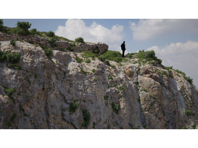 Large Mountain Cliff PBR Scan Low-poly 3D model
