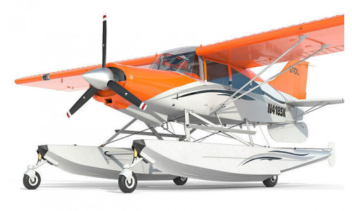 Light hydroplane Maule with interior 3D model