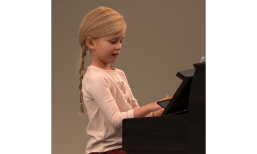 Little girl playing the piano 3D model