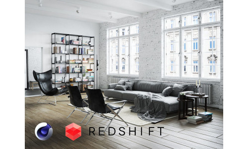 Living Room Interior Scene for Cinema 4D and Redshift 3D model