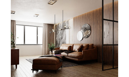 Living Room with Workspace Scene in Native Blend File 3D model