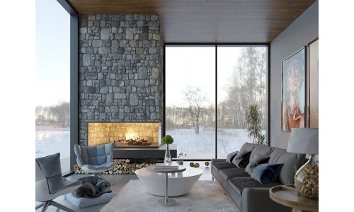 Livingroom with fireplace 3D model