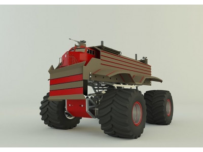 locomotive monster trucks 3D model