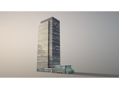 London 40 Bank Street Low-poly 3D model