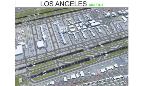 Los Angeles Airport 8km Low-poly 3D model