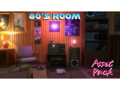 Low-Poly 80s Room Pack Low-poly 3D model