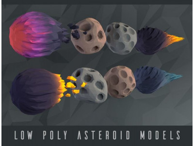 Low poly Asteroids Low-poly 3D model