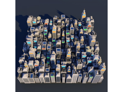 Low Poly City Mega Pack Low-poly 3D model