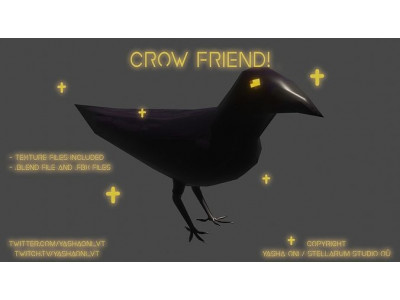 Low poly crow friend Low-poly 3D model
