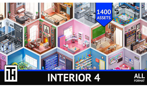 Interior 4 Low-poly 3D model