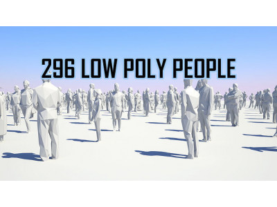 Low Poly People Pack - 296 Pieces Low-poly 3D model