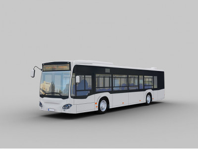 Lowpoly City Bus with interior Low-poly 3D model
