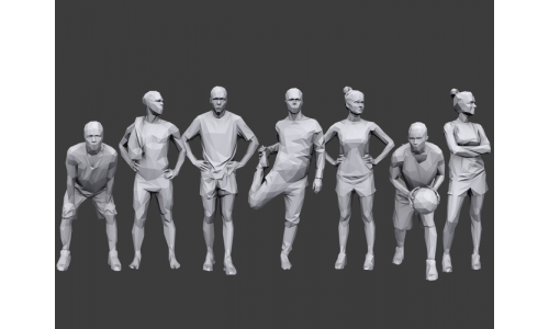 Lowpoly People Sports Pack Low-poly 3D model