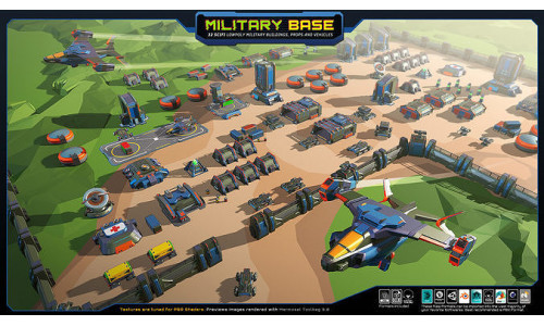 LowPoly SF MILITARY Base Low-poly 3D model